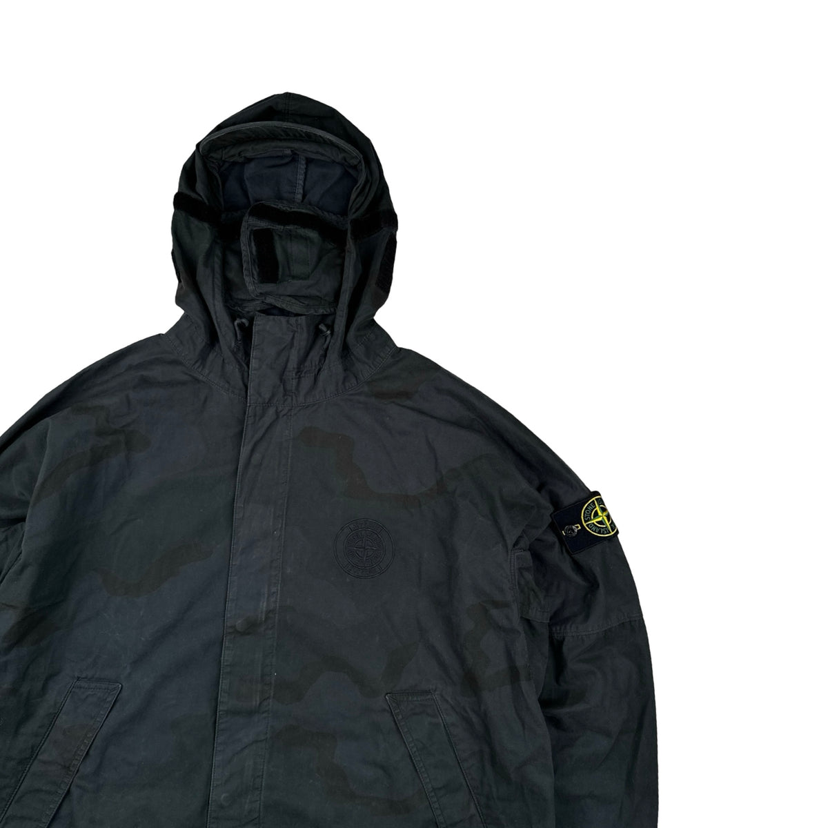 Stone Island Supreme 2019 Charcoal Brushed Cotton Camo Riot Mask