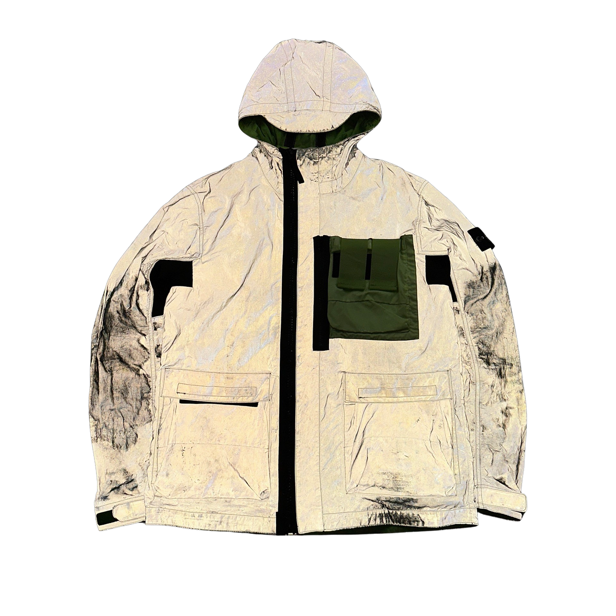 Stone Island 2017 Green Garment Dyed Plated Reflective Mussola