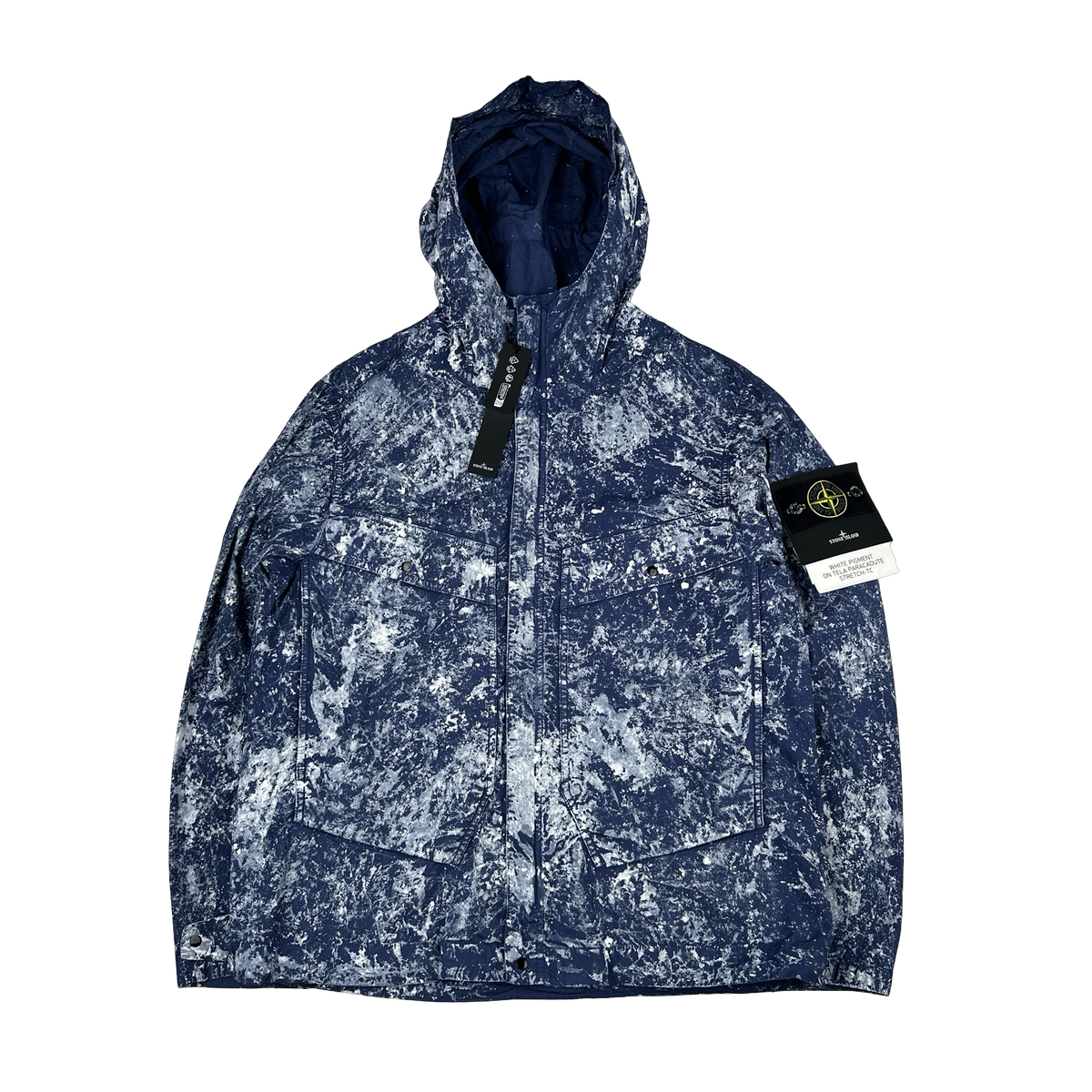 Stone Island 2025 White Pigment On Tela Paracadute Strech TC