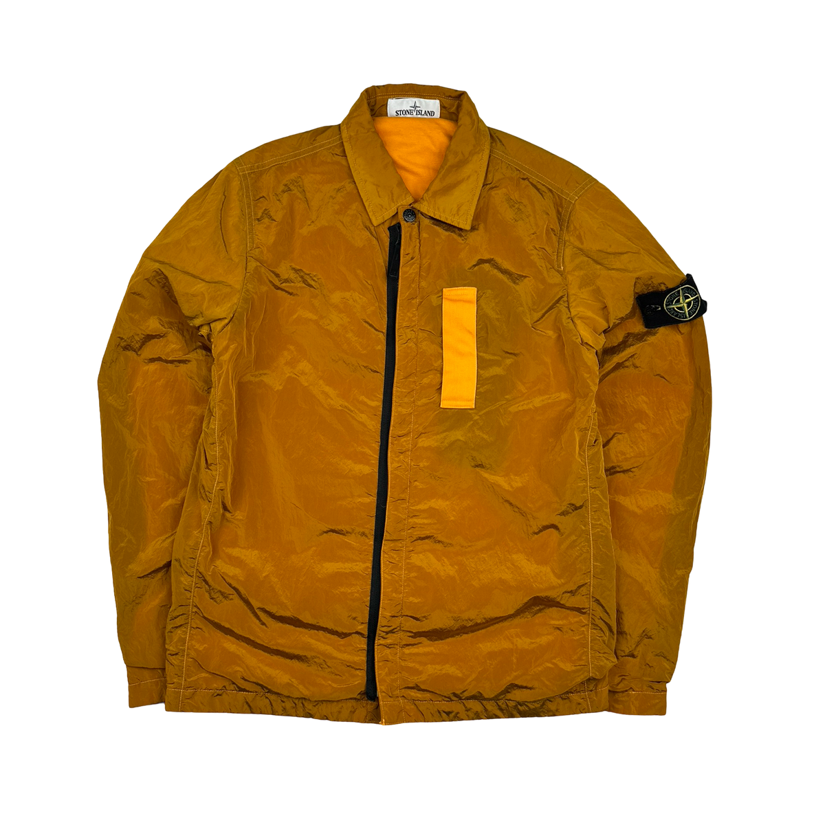 Stone Island Orange Nylon Metal Shimmer Overshirt - Small – Mat's