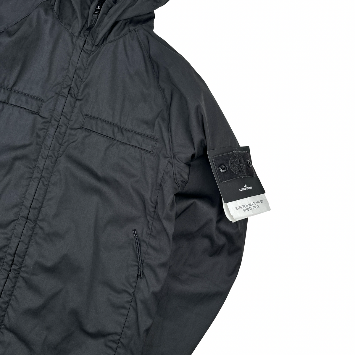 Stone Island 2021 Black Ghost Reversible Hooded Jacket - Medium