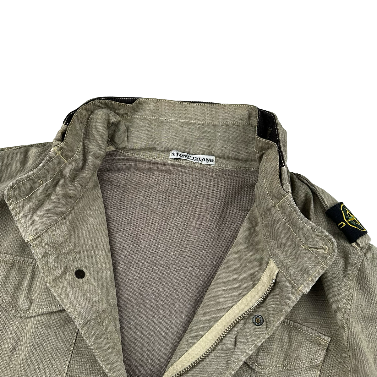 STONE  LINO FLAX ミリタリージャケット 2011SS Stone Island Lino Flax Shoulder Badge Multi Pocket Jacket - XL