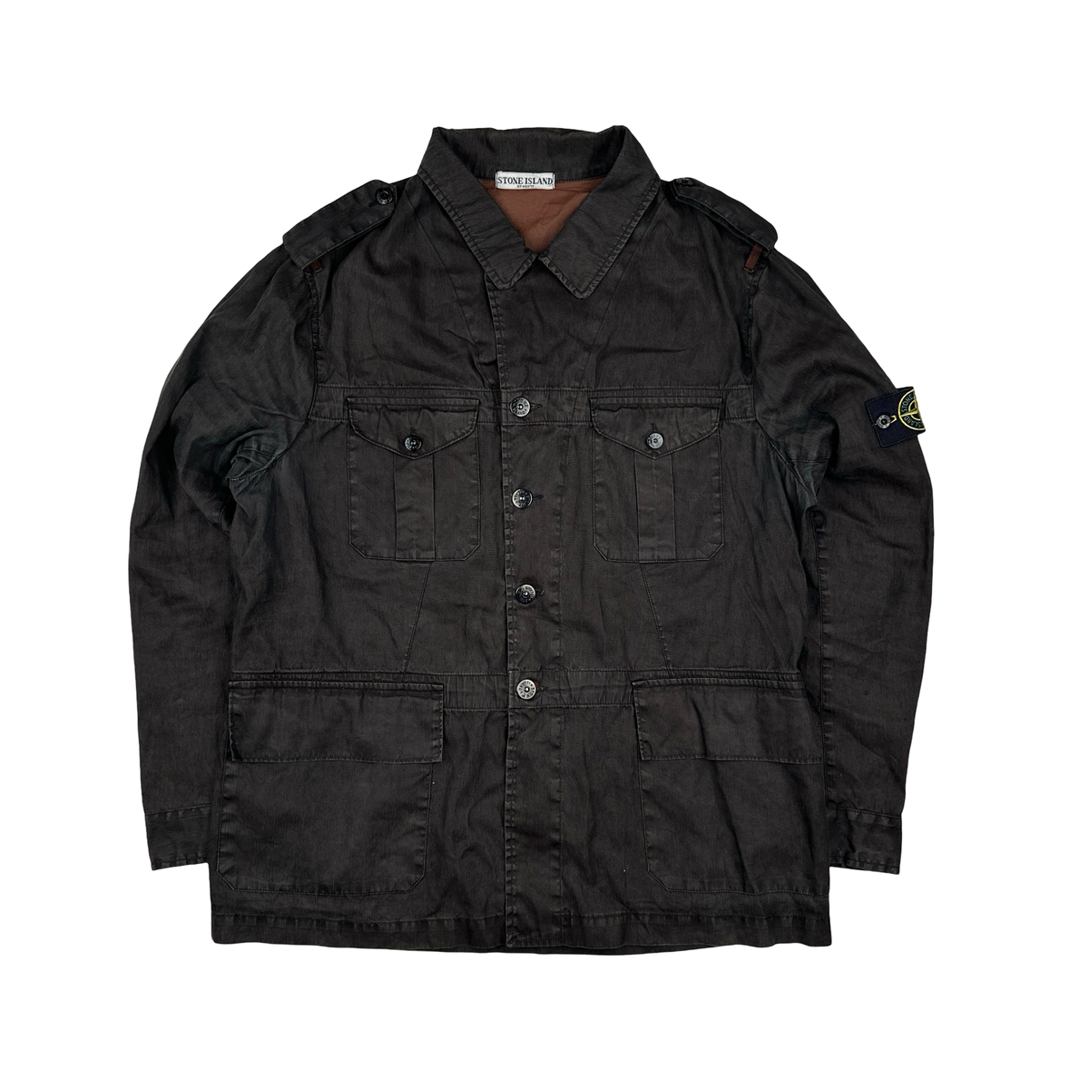 Stone Island 2006 Dark Brown Lino Flax Field Jacket - XXL – Mat's