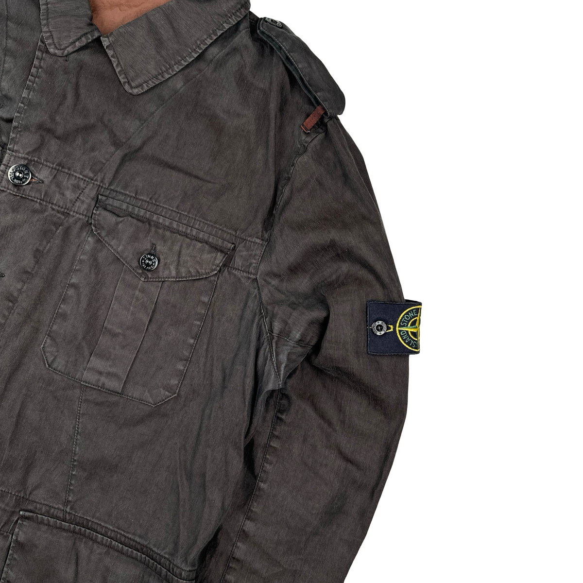 Stone Island 2006 Dark Brown Lino Flax Field Jacket - XXL – Mat's