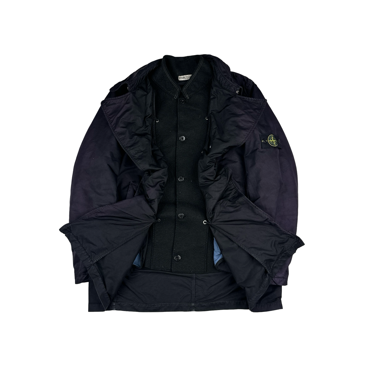 Stone Island 2008 Black Purple David TC Dutch Rope Jacket - XXL