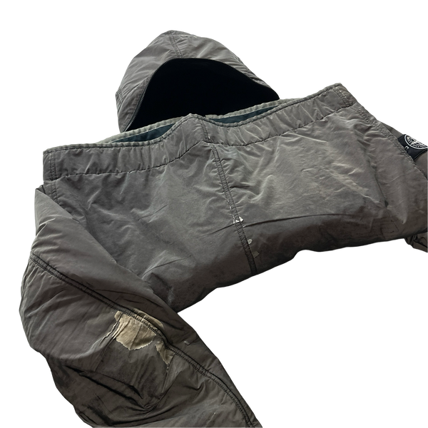 Stone Island Liquid Reflective Silver Fleece Lined Jacket - XL