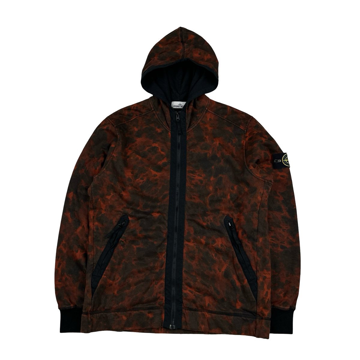 Stone Island 2014 Red Tortoise Shell Zipped Hoodie - XXL – Mat's