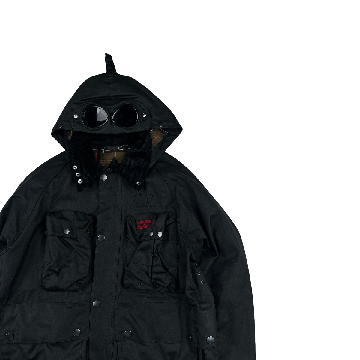 CP Company x Barbour Black Multi Pocket 500 Mille Waxed Jacket