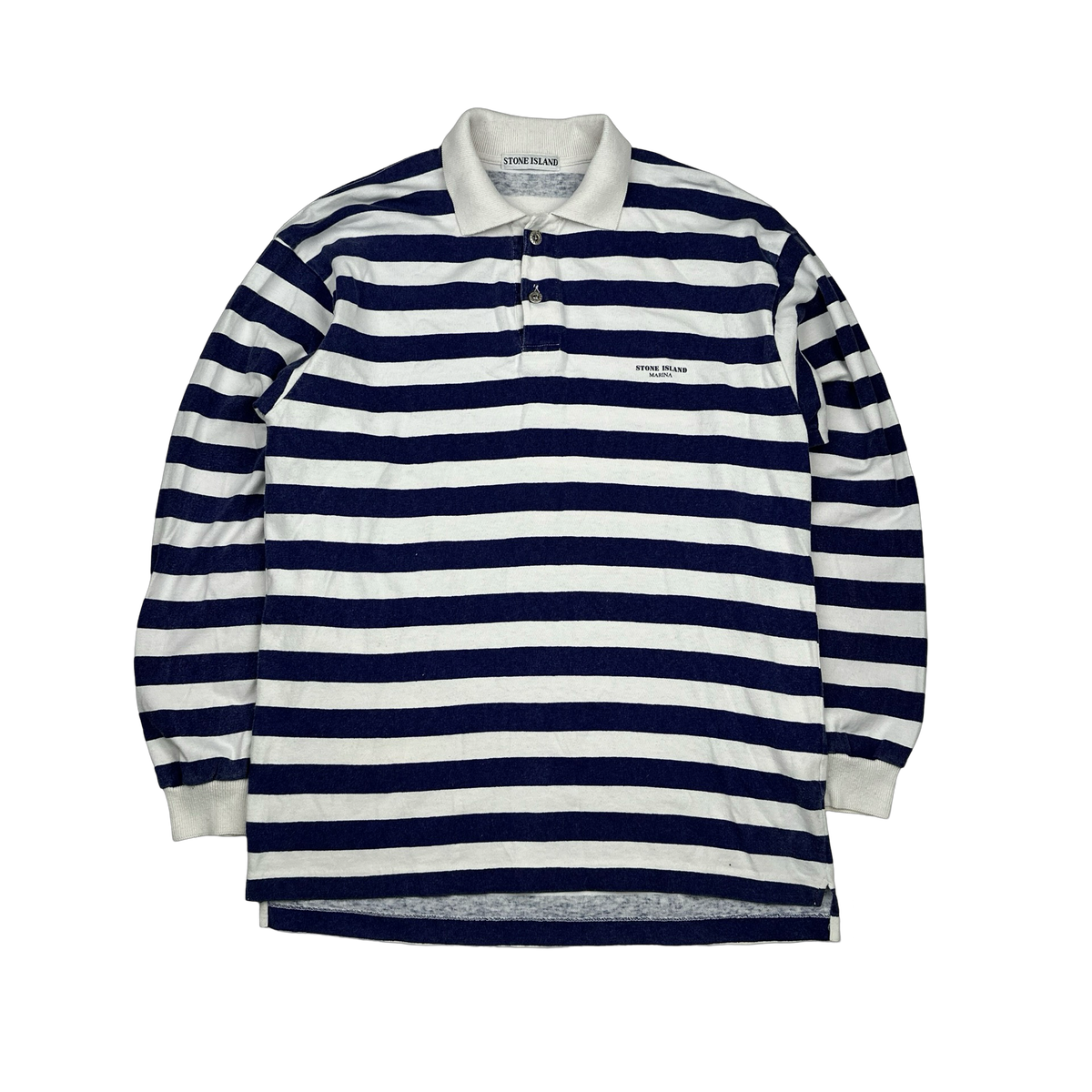 Stone Island Vintage 80's Cotton Blue Striped Marina Longsleeve