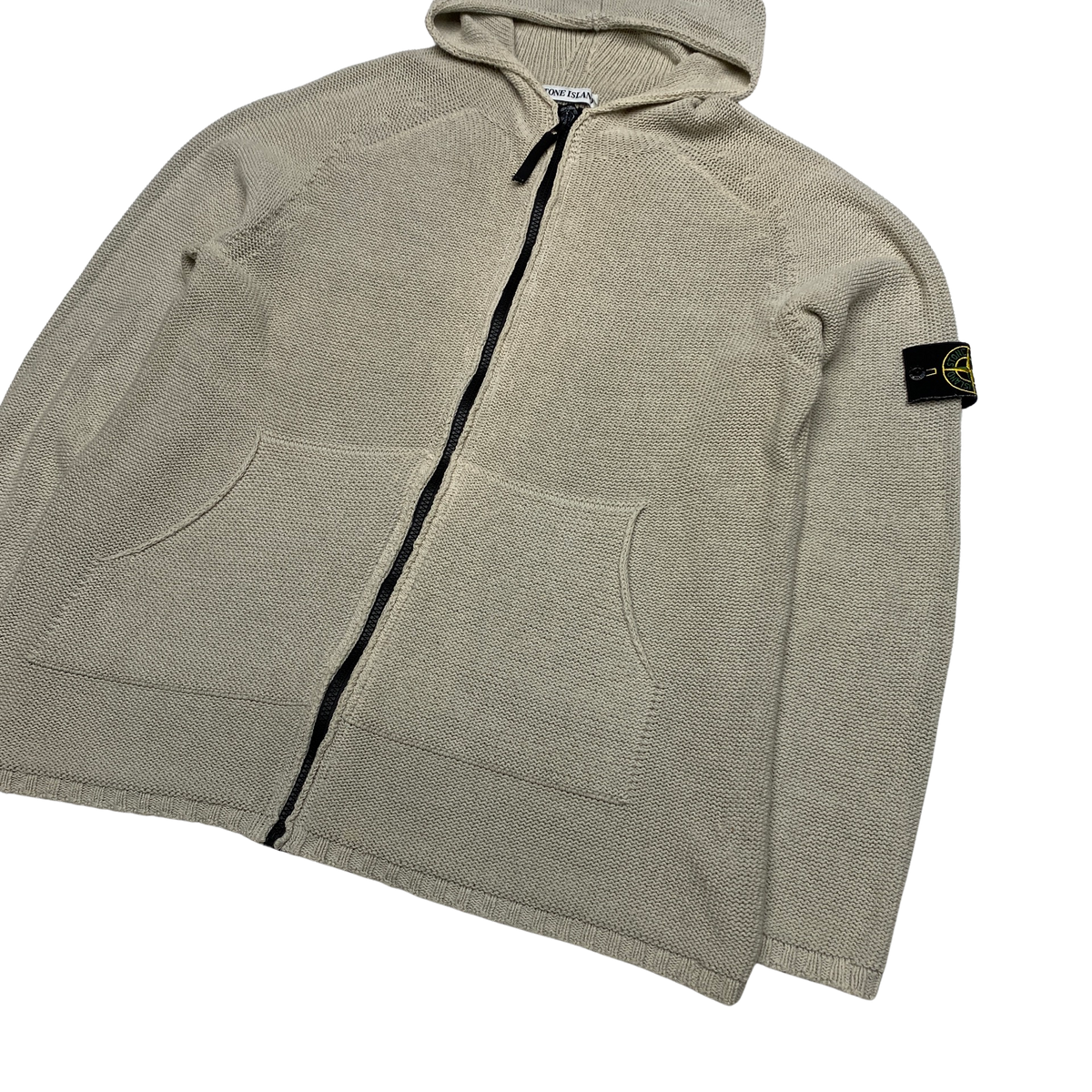 Stone Island 2000 Vintage Oatmeal Cotton Knit Hoodie – Mat 