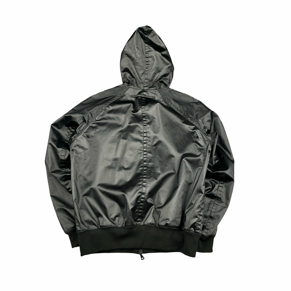 Prada Archive Silver Green Cotton Wool Blend Zipped Hooded Jacket Prada Archive Silver Green Cotton Wool Blend Zipped Hooded Jacket