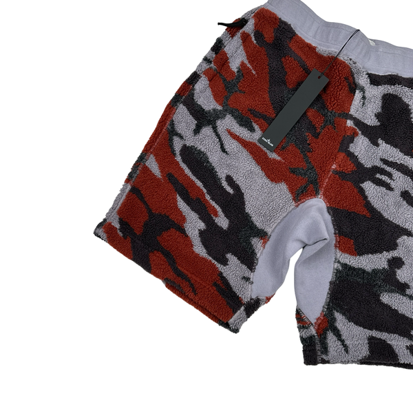 Stone Island 2022 Camo Teddy Fleece Crewneck Shorts Sweatshirt - Medium