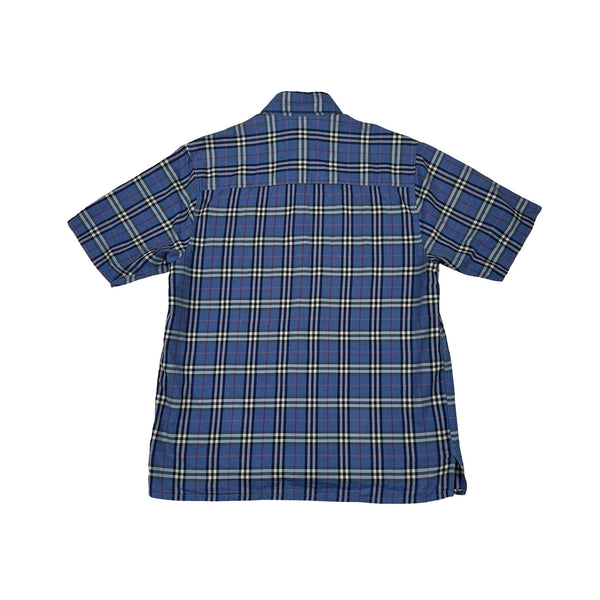 Burberry Cotton Nova Check Button Up Short Sleeve Shirt - Small