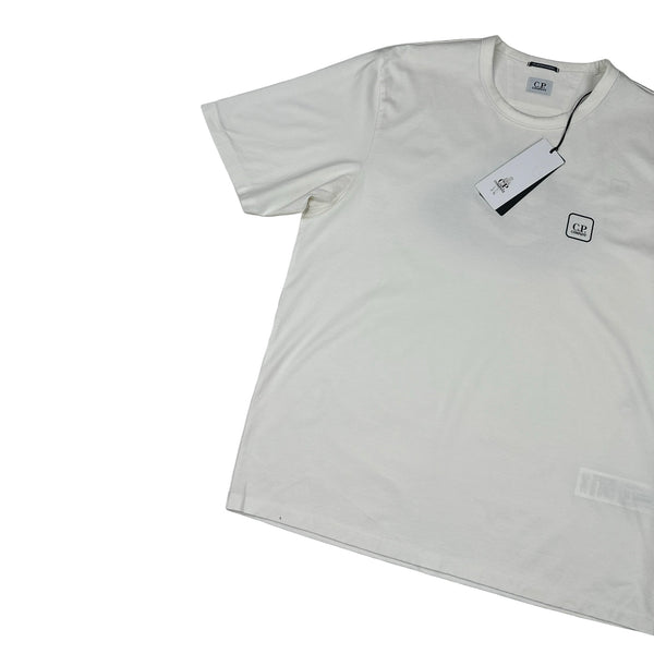 CP Company Metropolis White Graphic Logo T Shirt - Large