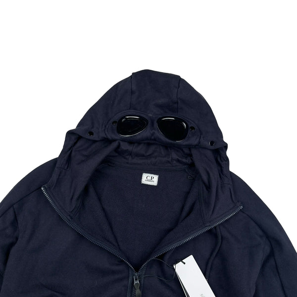CP Company Navy Goggle Zip Up Hoodie - Medium