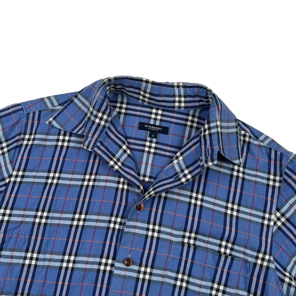 Burberry Cotton Nova Check Button Up Short Sleeve Shirt - Small