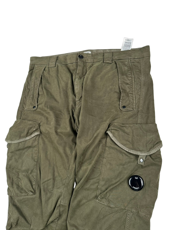 CP Company Khaki Ergonomic Fit Cargo Trousers - 37"
