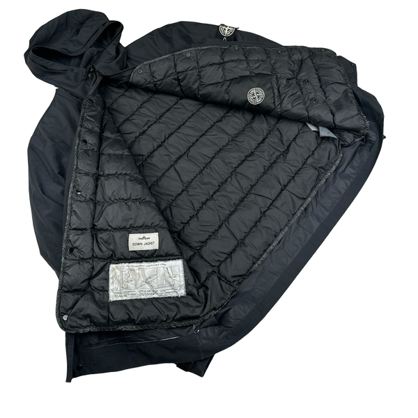 Stone Island 2017 Black Tank Shield Down Liner Special Process Jacket - XL