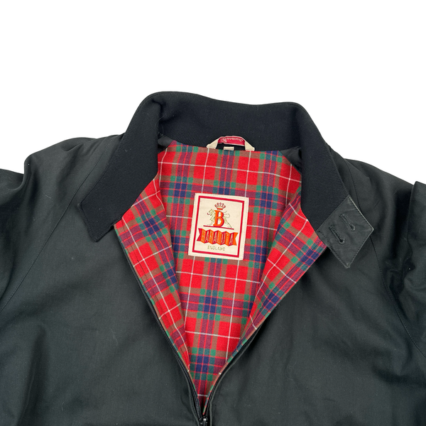 Baracuta Black Harrington Zipped Bomber Jacket - Large