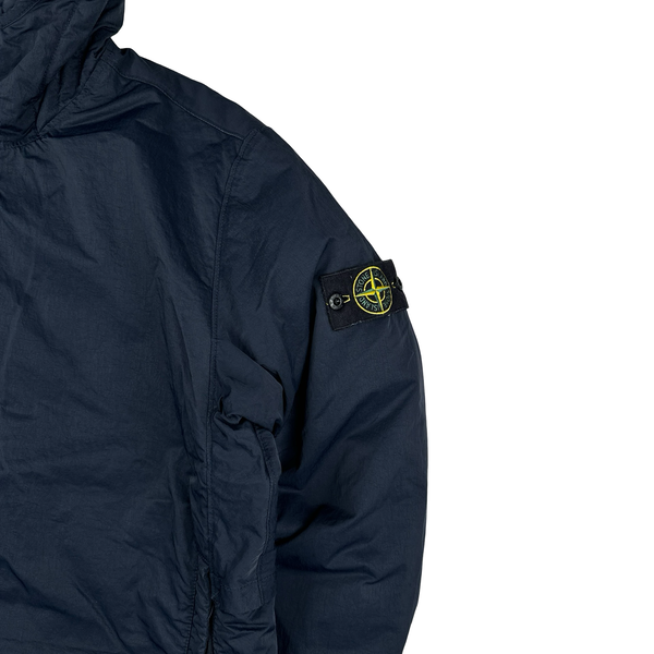 Stone Island 2023 Navy Hyper Dense Nylon Twill Primaloft Long Jacket - Large
