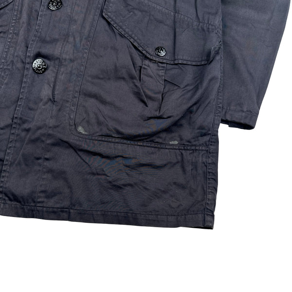 Stone Island 2002 Navy Raso Gommato Jacket - XL