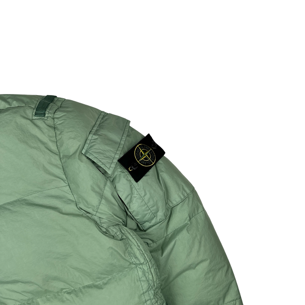 Stone Island 2022 Green Crinkle R-NY Down Puffer Jacket - Medium