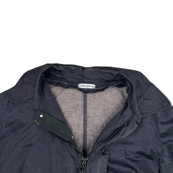 Stone Island 2002 Navy Raso Gommato Jacket - XL
