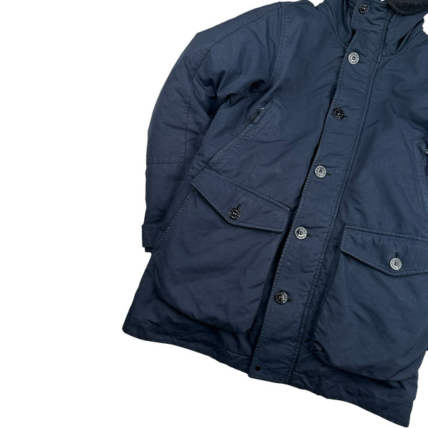 Stone Island 2017 Navy David TC Down Filled Parka Jacket - Small