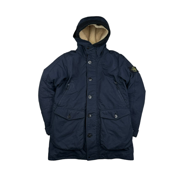 Stone Island 2017 Navy David TC Down Filled Parka Jacket - Small