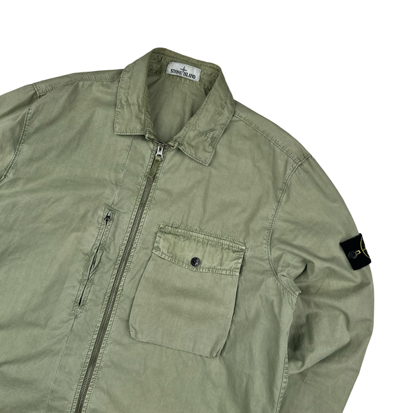 Stone Island 2019 Olive Green Cotton Overshirt - XXL