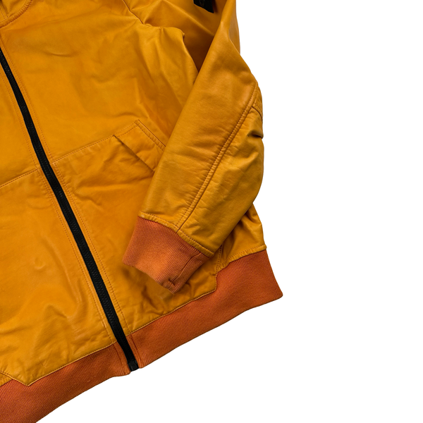 Stone Island 2014 Orange Lightweight Leather Felpa Jacket - Large