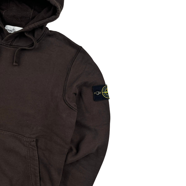 Stone Island 2021 Brown Pullover Cotton Hoodie - Small