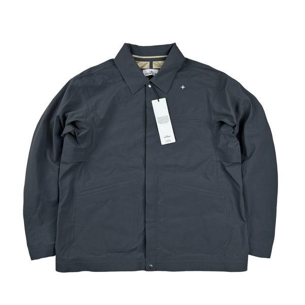 Stone Island 2023 Navy Stellina 3L Compass Collared Nylon Jacket