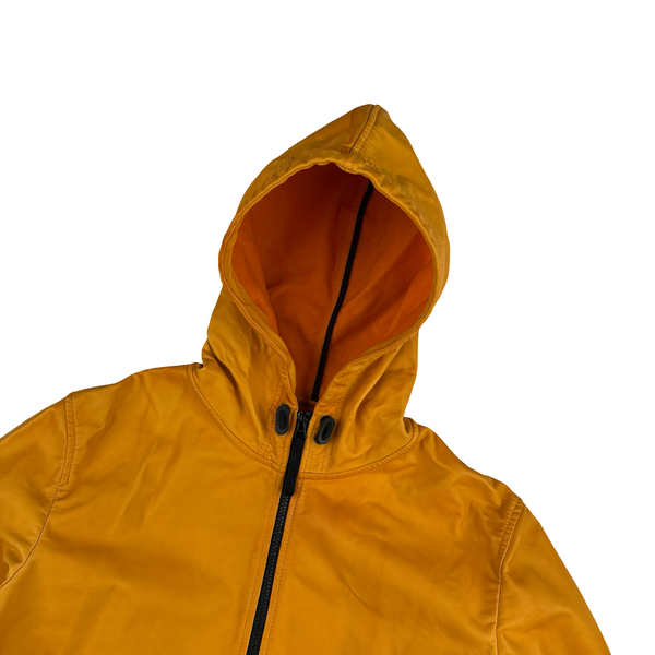 Stone Island 2014 Orange Lightweight Leather Felpa Jacket - Large