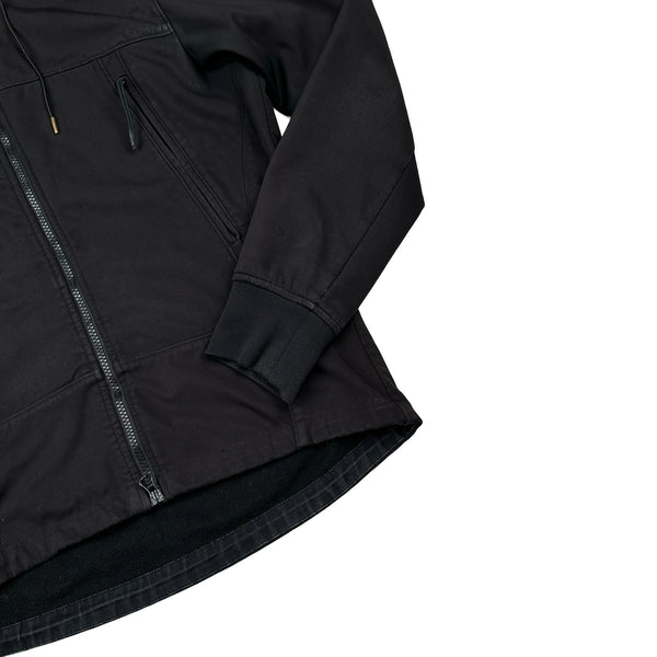 CP Company Black Fleece Lined Soft Shell Goggle Jacket - Large