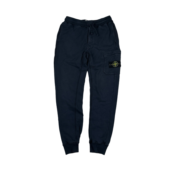 Stone Island Navy Cotton Jogging Bottoms - Small