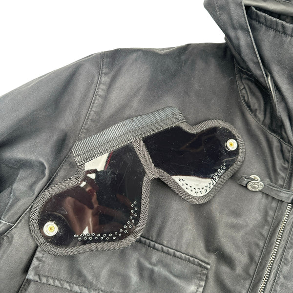 Stone Island Black Helicopter Raso Gommato Jacket - Small