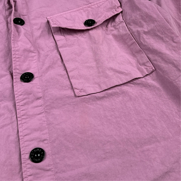 Stone Island 2020 Pink Cotton Hooded Overshirt - Medium