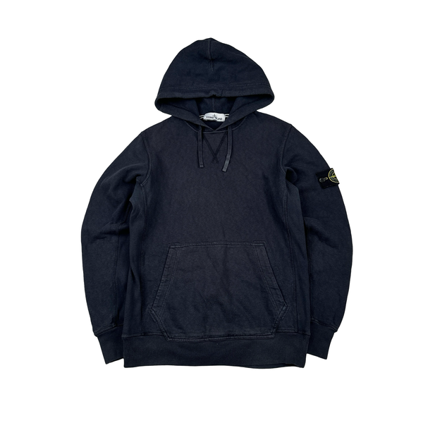 Stone Island 2017 Navy Blue Cotton Hoodie - Medium