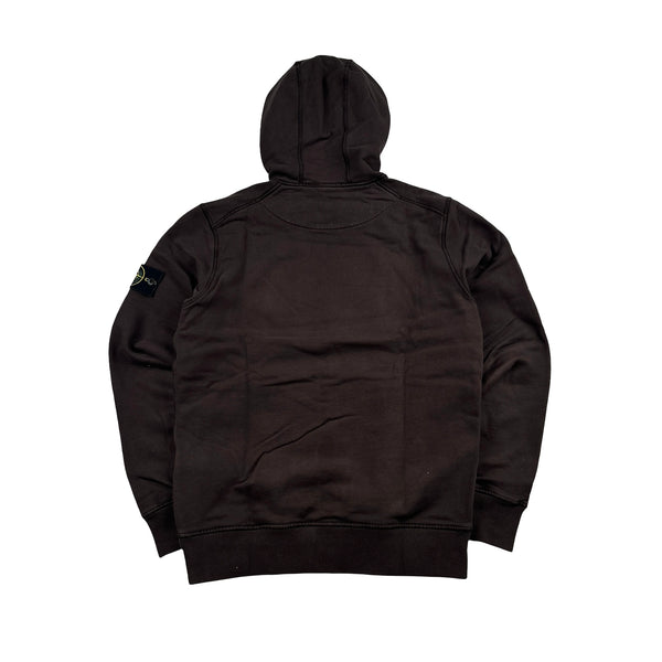 Stone Island 2021 Brown Pullover Cotton Hoodie - Small