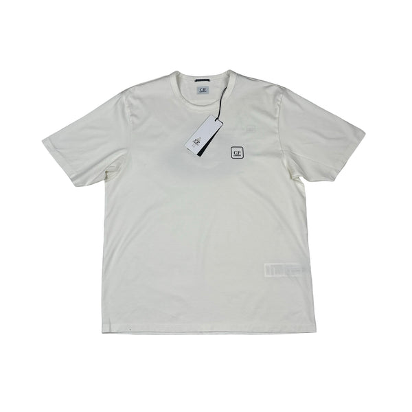 CP Company Metropolis White Graphic Logo T Shirt - Large