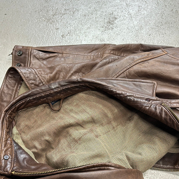 Ralph Lauren Brown Heavyweight Leather Jacket - XXL