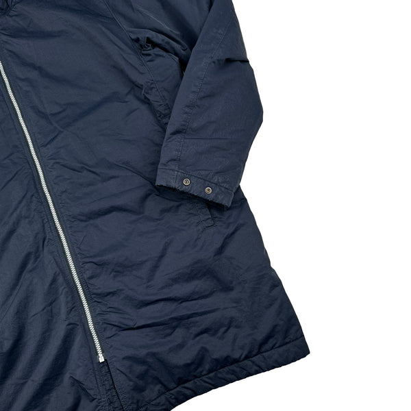 Stone Island 2023 Navy Hyper Dense Nylon Twill Primaloft Long Jacket - Large