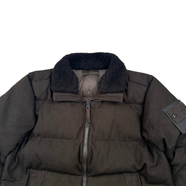 Stone Island 2021 Brown Shearling Neck SW 3L Down Filled Ghost