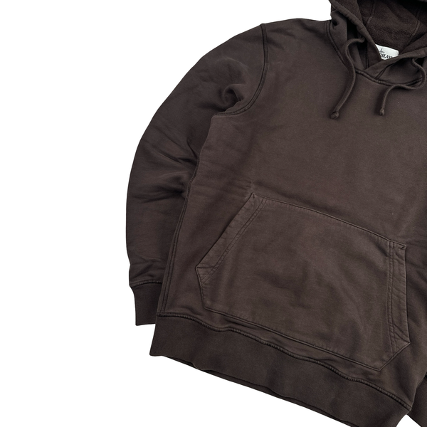 Stone Island 2021 Brown Pullover Cotton Hoodie - Small