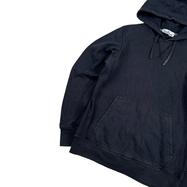 Stone Island 2017 Navy Blue Cotton Hoodie - Medium