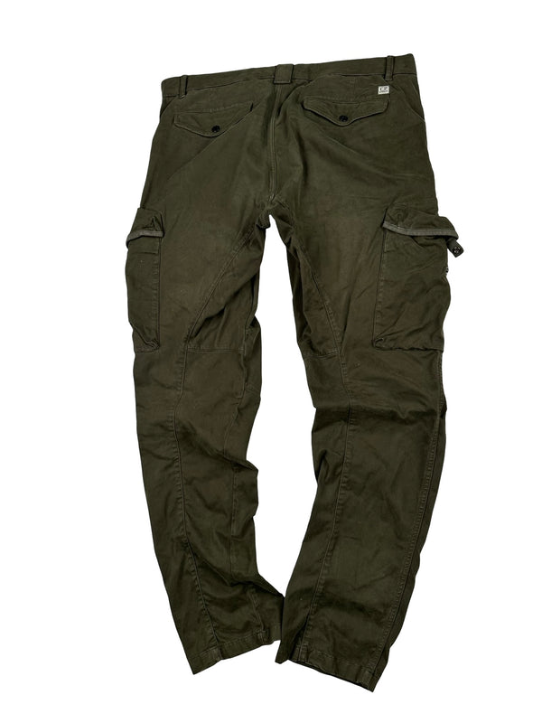 CP Company Khaki Ergonomic Fit Cargo Trousers - 37"