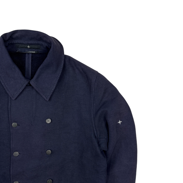 Stone Island 2003 Navy Denims Pea Coat - Large