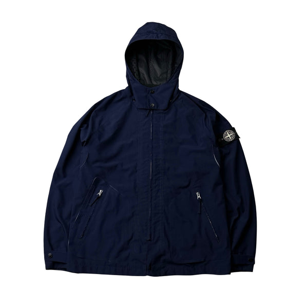 Stone Island Navy Tank Shield Multi Layer Hooded Jacket - Medium 