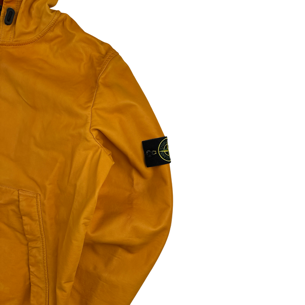 Stone Island 2014 Orange Lightweight Leather Felpa Jacket - Large